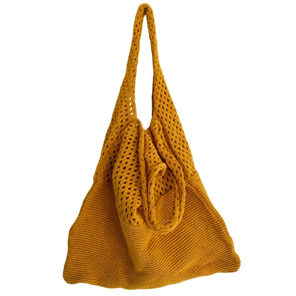 Handbags - NWOT Mustard Yellow Somerset Knit Woven Tote Bag